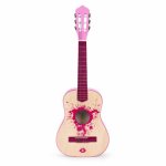 Chitara din lemn pentru copii cu 6 corzi Ecotoys HX18022-30 Roz 76 X 28 cm