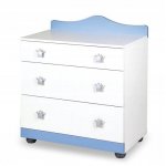 Comoda de infasat Klups Prince Alb/Albastru 92x48x80 cm