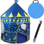 Cort de joaca pentru copii, Kruzzel, pliabil, usor de montat, in geanta de transport inclusa, dimensiune 135 x 105 cm, Blue Castle