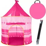 Cort de joaca pentru copii, Kruzzel, pliabil, usor de montat, in geanta de transport inclusa, dimensiune 135 x 105 cm, Pink Castle