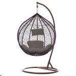 Fotoliu suspendat tip cuib oval cadru Maro si perna Gri, structura din otel, perne incluse, 103x107x195 cm,utilizare interior/exterior