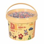 Galeata cu 10000 margele de calcat Hama midi mix de 10 culori uzuale