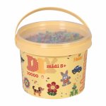 Galeata cu 10000 margele de calcat Hama midi mix de 6 culori transparente