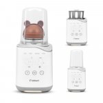 Incalzitor pentru biberoane, Kidnort Sothet White, design modern si compact, panou frontal dotat cu afisaj digital, dimensiune 12.6 x 27.0 cm