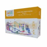 Joc magnetic Traseu de curse 80 piese pastel Cleverclixx