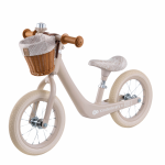 Bicicleta de echilibru Kinderkraft Rapid 2 Bizuu Beige, cadru din aliaj de magneziu, scaun reglabil, clopotel si cos pentru jucarii
