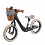 Bicicleta de echilibru Kinderkraft Rapid 2 Bizuu Black, cadru din aliaj de magneziu, scaun reglabil, clopotel si cos pentru jucarii