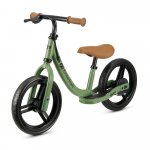 Bicicleta pentru copii Kinderkraft Space Light Green fara pedale, cu suport picioare, frana de mana, greutate admisa 35 kg