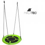 Leagan pentru copii, Malatec, rotund tip cuib de barza suspendat, din tesatura Oxford 600D, cadru din fier, 4.5 x 100 x 180 cm, Green