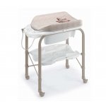 Masa de baie Cambio Deluxe alb pliabila, cu saltea de infasat si cadita anatomica, furtun, roti cu blocatori