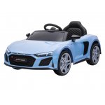 Masinuta electrica copii Audi R8 Blue-Grey cu licenta,Acumulator 12V 78W,Scaun din piele si Roti EVA, Bluetooth, Display, Usi cu deschidere, Muzica,USB, Lumini LED, Oglinzi retrovizoare, Pornire la buton,Sarcina maxima 30 kg