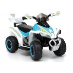 Atv electric pentru copii Police Quad GTS1188-A White, motor puternic de 45W, baterie de 6V4.5Ah, cu 2 viteze intuitive, viteza maxima 3 km/h, faruri luminoase, scaun ergonomic, dimensiune 78.5 x 40.5 x 46 cm