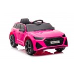 Masinuta electrica pentru copii Audi RS6 BRD-2118 Pink, cu telecomanda 2.4G, 2 motoare 45W fiecare, baterie 12V si 4.5Ah, sistem audio integrat MP3, USB si Bluetooth, faruri si stopuri luminoase, 102 x 43 x 60 cm