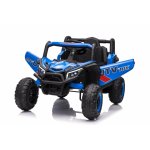 Masinuta electrica pentru copii Buggy Madman UTV-MX Blue, 4 motoare 35W, baterie 12V10Ah, telecomanda 2.4 GHz, roti spuma EVA 24x10 cm, sarcina maxima 30 kg, scaun piele ecologica, deschidere usi, MP3, USB, Bluetooth