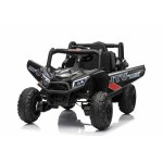 Masinuta electrica pentru copii Buggy Madman UTV-MX Black, 4 motoare 35W, baterie 12V10Ah, telecomanda 2.4 GHz, roti spuma EVA 24x10 cm, sarcina maxima 30 kg, scaun piele ecologica, deschidere usi, MP3, USB, Bluetooth