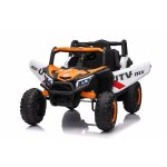 Masinuta electrica pentru copii Buggy Madman UTV-MX White, 4 motoare 35W, baterie 12V10Ah, telecomanda 2.4 GHz, roti spuma EVA 24x10 cm, sarcina maxima 30 kg, scaun piele ecologica, deschidere usi, MP3, USB, Bluetooth