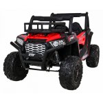 Masinuta electrica pentru copii UTV, cu 2 motoare de 200W, baterie 24V/7Ah, telecomanda de 2.4 GHz, cu 3 viteze, suspensii, roti EVA, scaun dublu din piele ecologica, deschidere usi, Lumini LED, panou audio USB