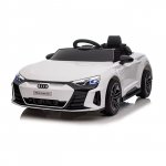 Masinuta electrica pentru copii cu licenta Audi RS E-Tron GT White,Scaun piele,Roti EVA, Acumulator 12V 4,5Ah,Incarcator inclus,Centura de siguranta,Lumini LED,Functie Slow Start,Afisaj cu indicator baterie,Usi cu deschidere