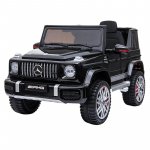 Masinuta electrica pentru copii cu licenta Mercedes Benz AMG G63 Black cu telecomanda 2.4G,2 motoarex35w,Roti EVA,Scaun din piele,Deschidere usi,Lumini LED,Sistem troller,Suspensii,Volan cu functii,Pornire la buton