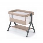 Patut Sempreconte Air Beige, co-sleeper 2 in 1 cu laterala culisanta, setare unghiulara, roti, geanta voiaj, reglabil in 8 pozitii pe inaltime