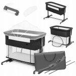 Patut multifunctonal Co-Sleeper si Tarc de joaca cu leganare si setare unghiulara Kidnort Snackskal Black