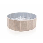 Piscina uscata pliabila cu 100 bile albe BabyJem Somon 30x83 cm