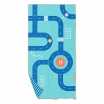 Prosop de plaja cu traseu auto Quut Toys 140 x 70 cm