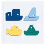 Puzzle de baie 8 piese Barcute colorate Quut Toys