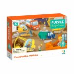 Puzzle educativ Vehicule de constructie 30 piese