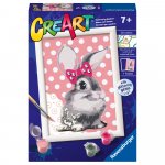 CreArt Ravensburger pictura pe numere pentru copii iepuras cu funda