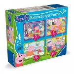 Puzzle Ravensburger Peppa Pig 4 puzzle in cutie 12, 16, 20, 24 piese