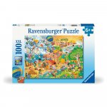 Puzzle Ravensburger distractia copiilor in cele 4 anotimpuri 100 piese XXL