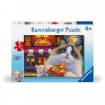 Puzzle Ravensburger pisica mancand pizza 35 piese