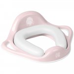 Reductor pentru toaleta copii KikkaBoo Soft Hippo Pink,cu manere ergonomice,colac moale din spuma cu suprafata impermeabila