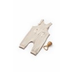 Salopeta cu bretele TeddyBear, BabyCosy, 100% bumbac organic, marimea 12-18 Luni