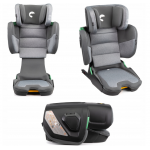 Scaun auto cu isofix Kidnort pliabil cu Tetiera reglabila 100-150 cm i-SIZE R-129 Mane Gray