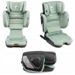 Scaun auto cu isofix Kidnort pliabil cu Tetiera reglabila 100-150 cm i-SIZE R-129 Mane Green