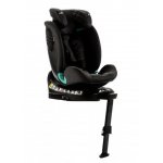 Scaun auto pentru copii cu isofix 4 in 1, Adamex Trip, omologat R129 i-Size, rotativ, cu picior de fixare, 12 niveluri de ajustare a suportului pentru cap, 40-150 cm sau 0-12 ani, Negru