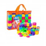 Set 182 cuburi patrate inteligente pentru copii Doris Multicolor cu 6 fete interconectabile,Modulare,Geanta transport cu manere inclusa