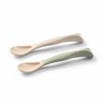 Set 2 lingurite flexibile Babyono Bej/Verde