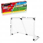 Set poarta de fotbal Doris din metal 101cm x 60cm x 37cm cu mingie si pompa incluse,plasa si accesorii montaj