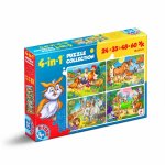 Set 4 puzzle-uri Animale de 24, 35, 48 si 60 piese