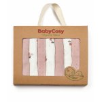 Set de 7 batistute din bumbac pentru bebelusi, BabyCosy, dimensiune 25 X 25 cm, roz