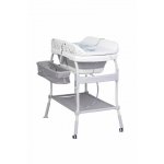 Set de baie 2 in 1 cu Masuta de infasat si Cadita de baie, Colibro Flip, cu termometru, inaltime reglabila, doua roti cu frane, dimensiune 105 x 84 x 58 cm