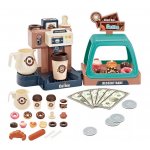 Set de joaca pentru copii Doris cafenea si desert interactiv cu 40 elemente,expressor,vitrina cu desert,ibric,sunete si design realistice