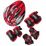 Set de protectie copii cu casca,genunchiere si cotiere Nichiduta Full Guard Set Red, material PVC+EPS