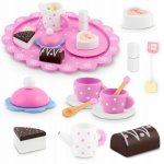 Set din lemn pentru servit ceaiul Ricokids RK-869 Roz