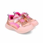 Sneakers pentru copii, Garvalin, cu leduri si curcubeu, roz, marimea 28