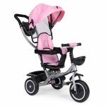 Tricicleta pentru copii Ecotoys WQL-066-52 Roz 2 in 1 cu scaun rotativ 360, roti din spuma EVA, greutate admisa 25kg