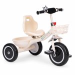 Tricicleta pentru copii Ecotoys WQL-1999 Bej, cu pedale, roti din spuma EVA, greutate admisa 25 kg